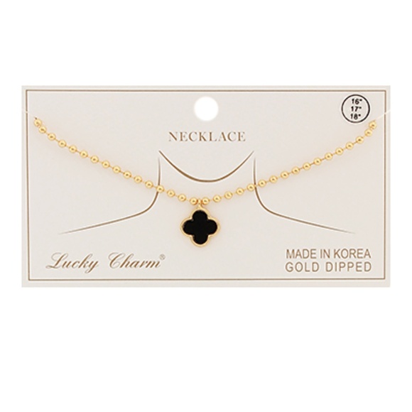 Pearl Clover Pendant Ball Chain Necklace - Picture 2 of 2